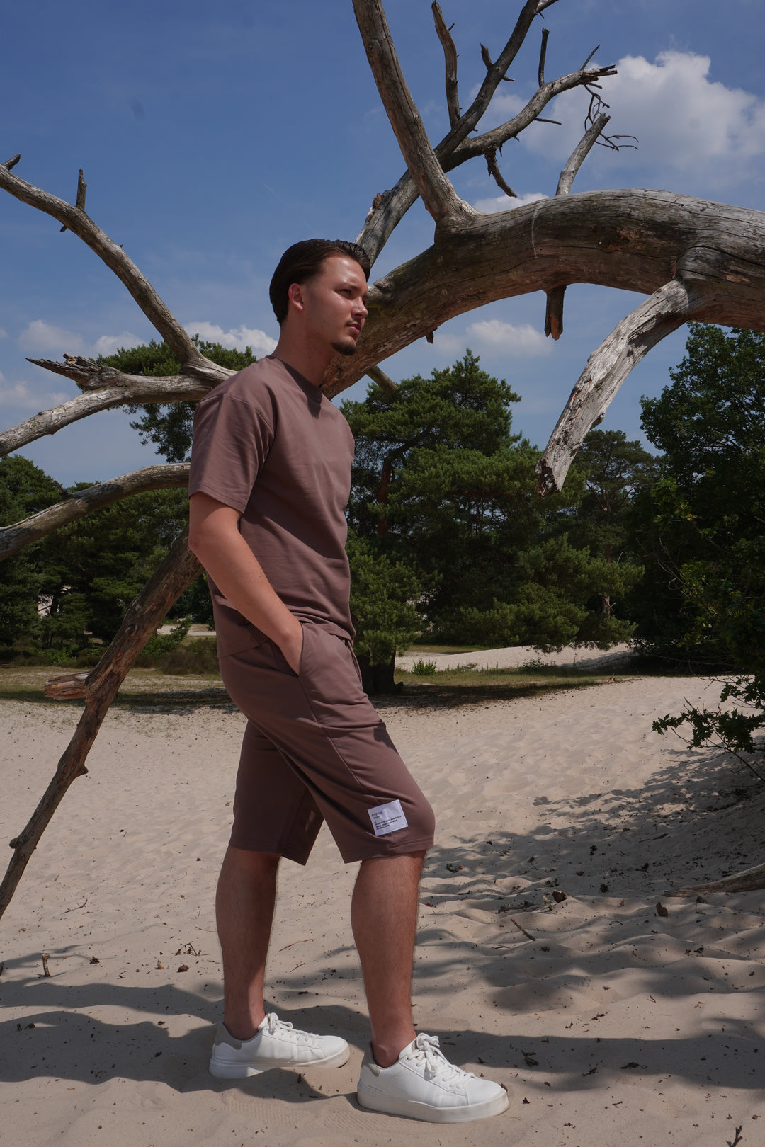 Modest Brown/Taupe Summer Set T-shirt + Shorts (men)