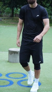NEW P Logo 3-in-1 halal activewear shorts - black