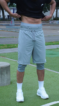 NIEUWE Grijze 3-in-1 halal sportshort
