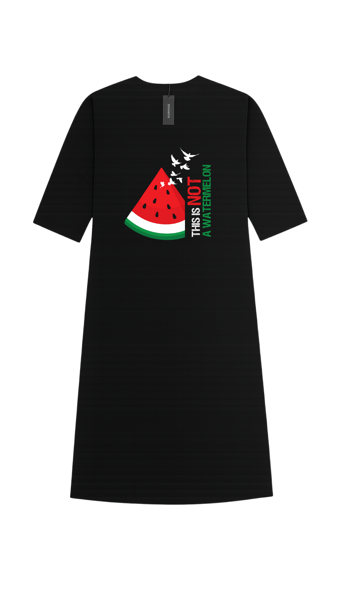 BLACK ABAYA - PALESTINE/WATERMELON