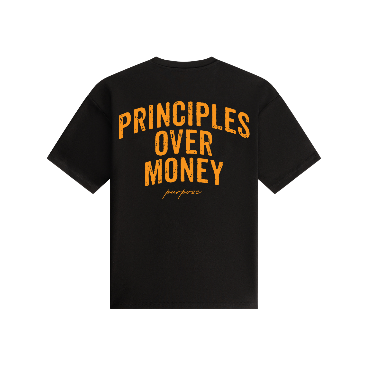 Principles over Money - Oversized T-shirt - Black 300GSM